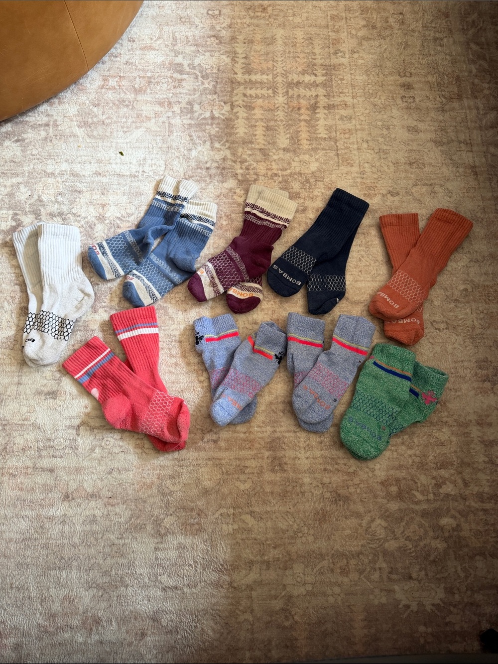 Assorted Bombas Youth Cushioned Crew Socks - Multi-Color